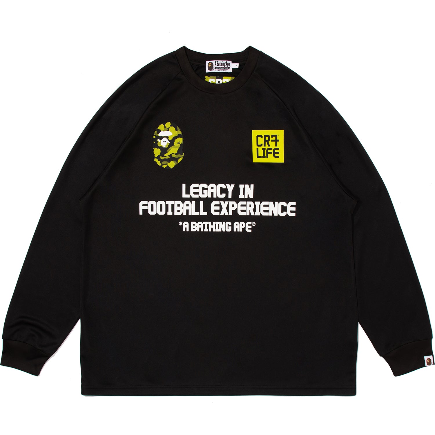 BAPE X CR7 LIFE MULTI LOGO POLY RELAXED FIT LS FOOTBALL JERSEY