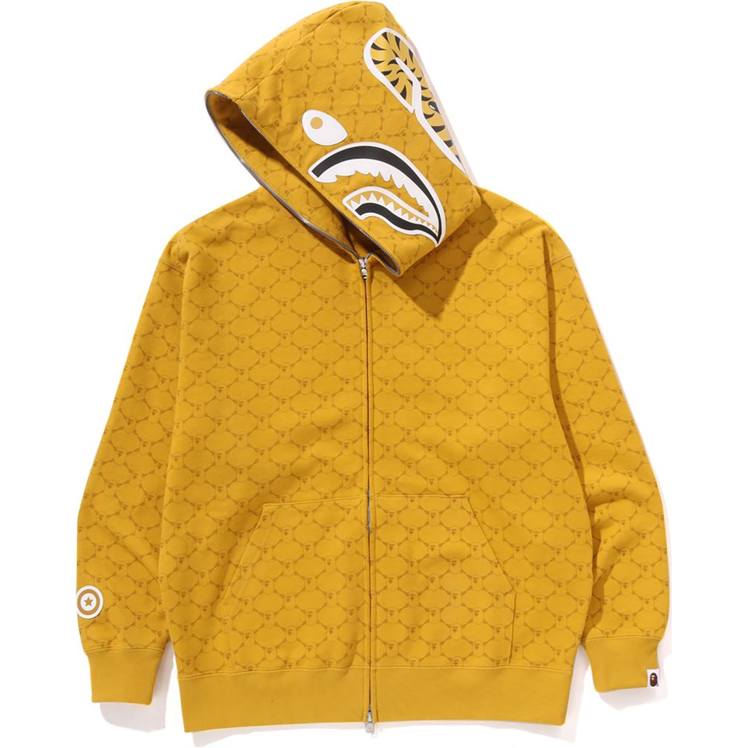 COLLEGE MONOGRAM RELAXED FIT SHARK FULL ZIP HOODIE MENS – us.bape.com
