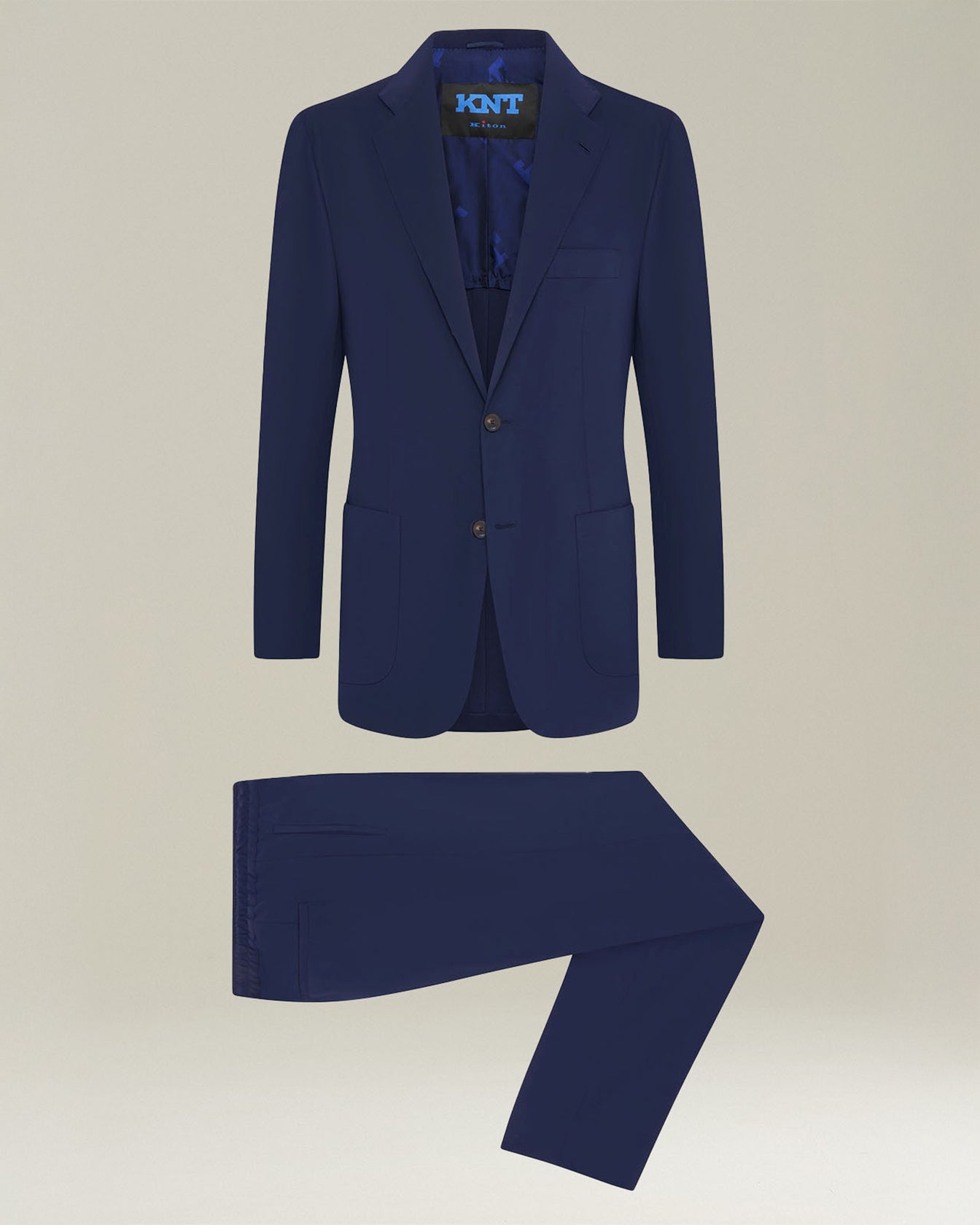 Knt Deconstructed Technical Fabric Suit Blue | Kiton