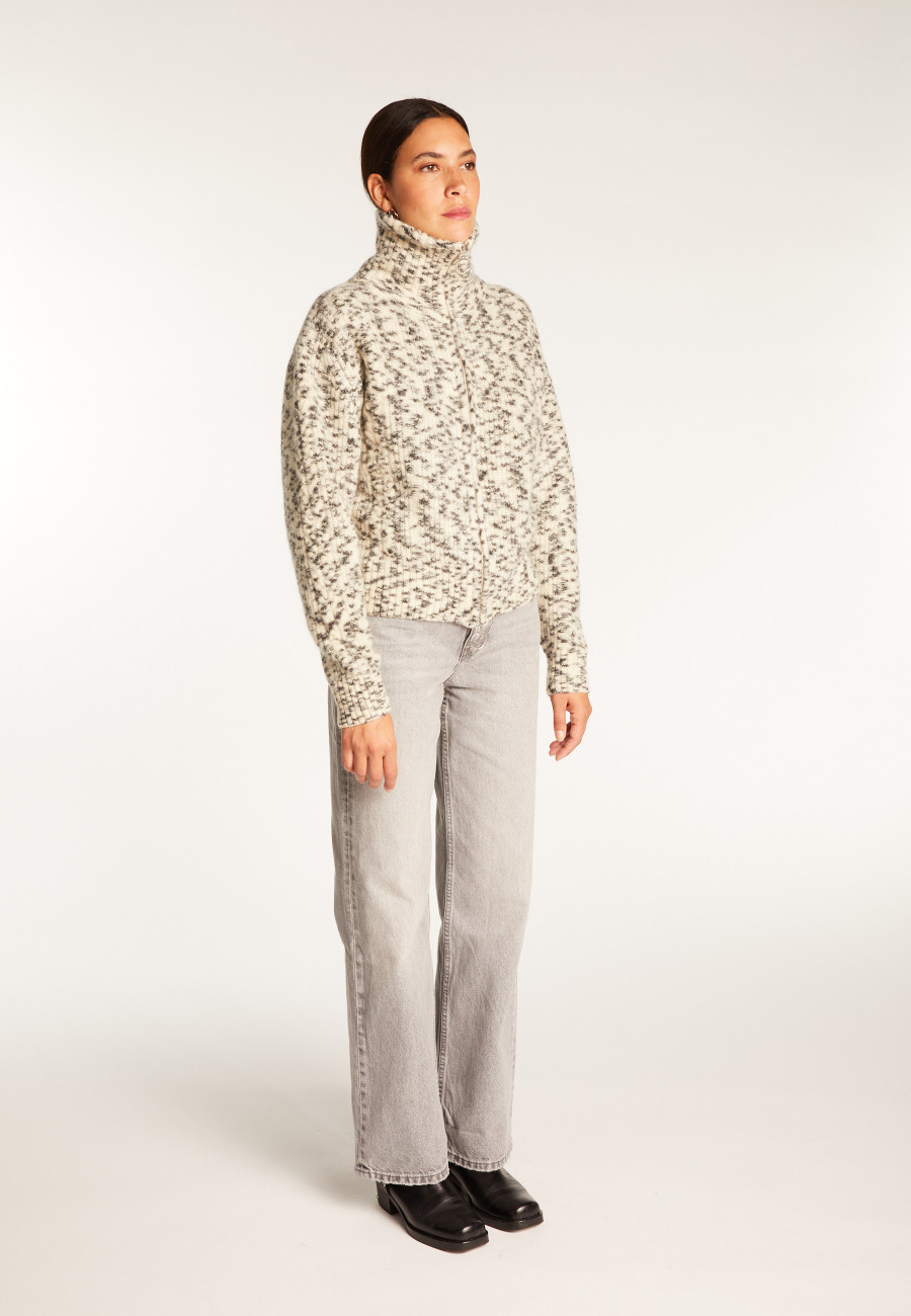 mohair wool zipped jacket