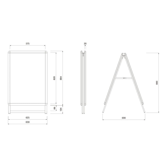A1ハーフ両面ディスプレイスタンド シルバー A1ハーフ両面ディスプレイ