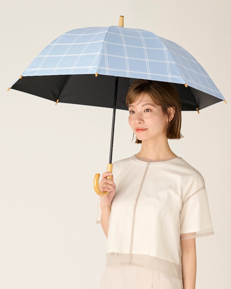 Sサイズ + plus / チェック | 完全遮光日傘｜サンバリア100