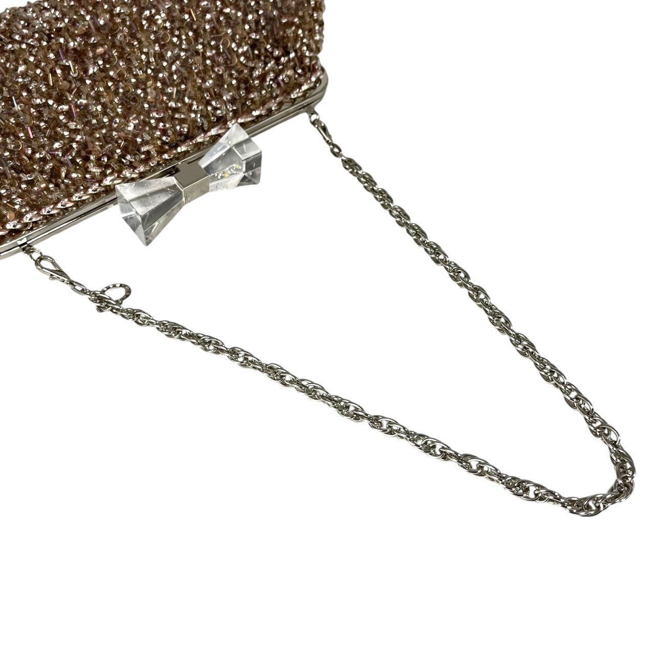 Al15 ANTEPRIMA アンテプリマ クリスタルリボン がま口 ワイヤー