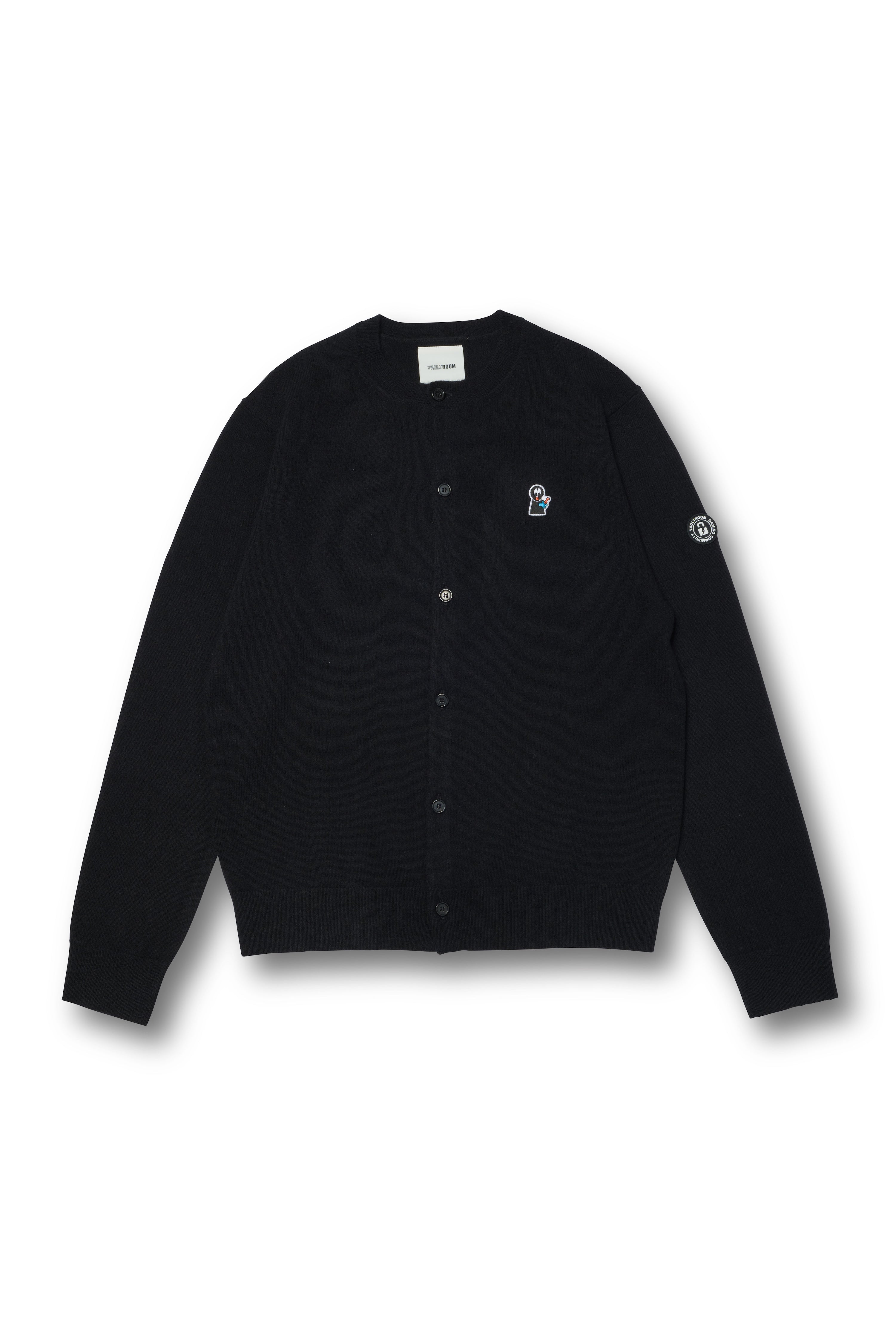 VAULTROOM ROUND NECK CARDIGAN / BLACK
