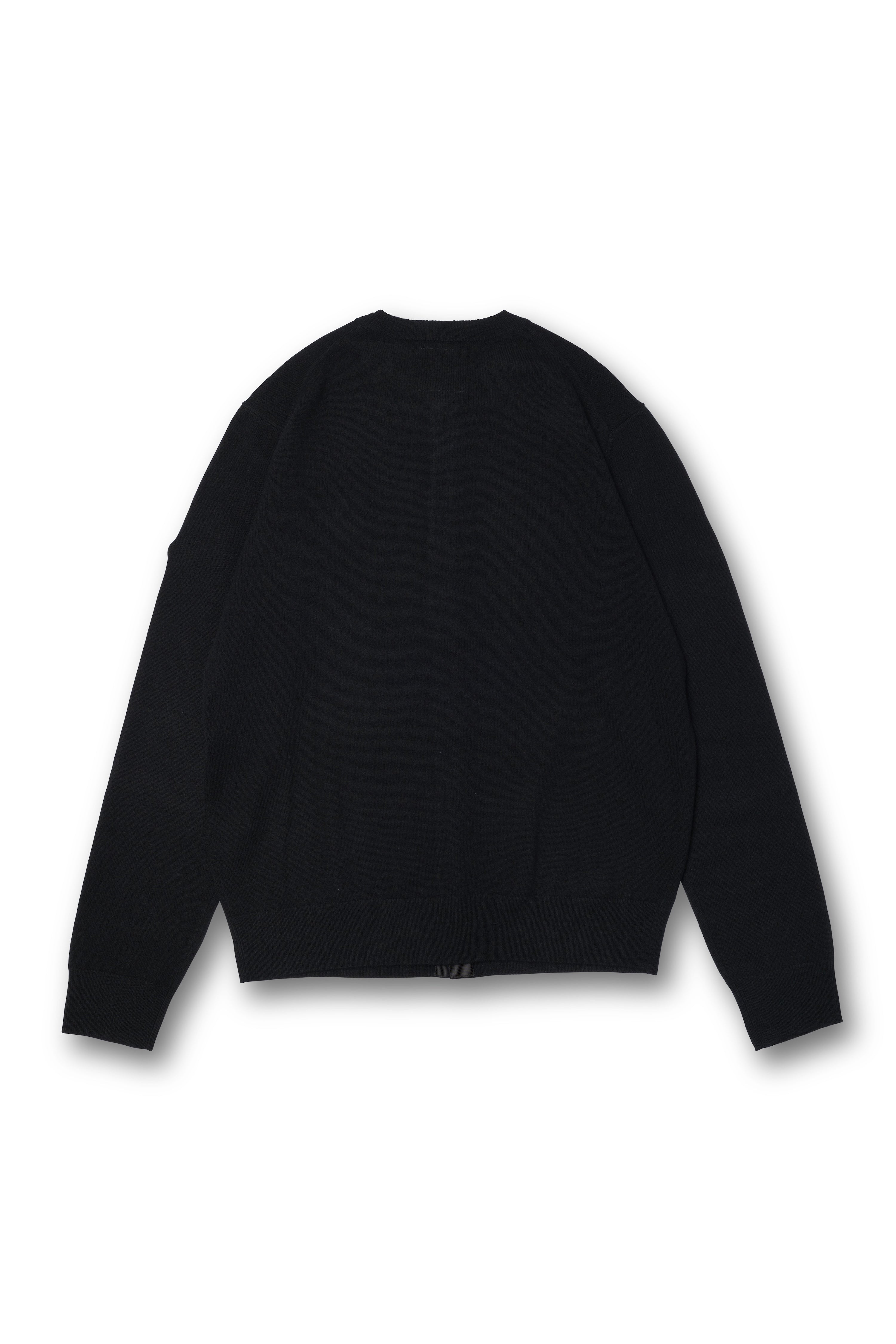 VAULTROOM ROUND NECK CARDIGAN / BLACK