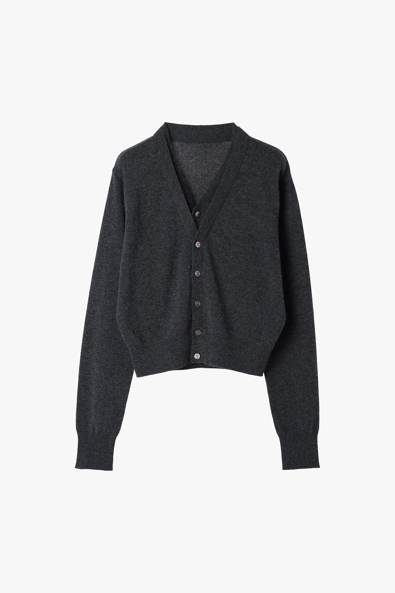 Double collar wool knit cardigan – Venica