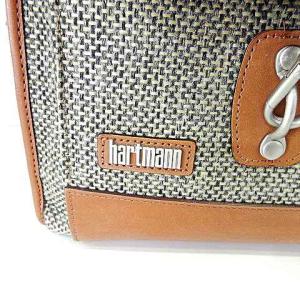 ボストンバッグ 2WAYショルダー ツイード レザーコンビ カデナ付き 茶