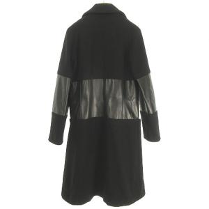 Hommes Pour de la Femme コート ウールブレンド レザー切替 44 L