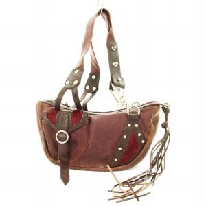 Y2K レザートートバッグ ハンドバッグ 肩掛け イタリア製 ロゴ金具 黒