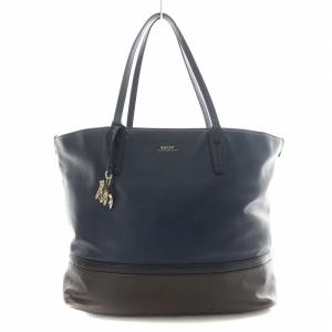 トートバッグ レザー バイカラー 紺 ネイビー ダークブラウン（2024/09