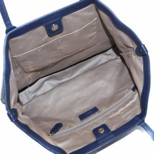 トートバッグ レザー バイカラー 紺 ネイビー ダークブラウン（2024/09