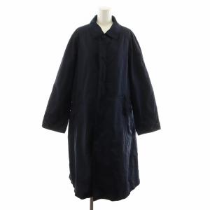 高密度 タフタバルマカーンコート ステンカラーコート ロング丈