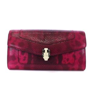 セルペンティ 長財布 二つ折り パイソン型押し レザー ピンク（2022/05