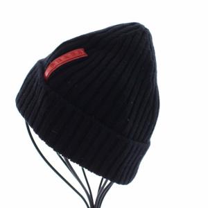 ニット帽 ワッチキャップ ビーニー ロゴ ブラック（2022/01/31買取