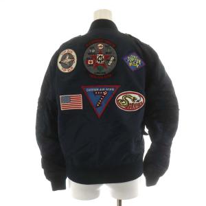 フライトジャケット L-2B ブルゾン ジャケット ナイロン ワッペン M 紺