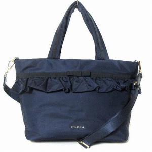 トートバッグ ショルダーバッグ 2way ナイロン リボン 紺 ネイビー 鞄