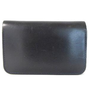 財布 ギャルソンパース ミニウォレット レザー フラップ 紺 ネイビー