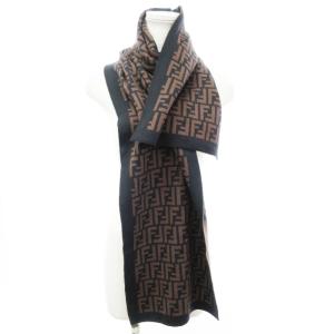 マフラー ストール ズッカ柄 茶 黒（2022/10/12買取） - FENDI