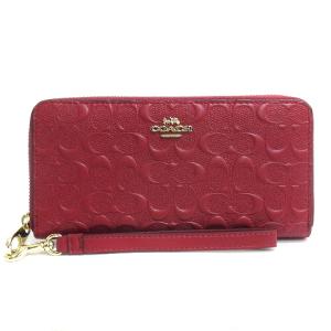 長財布 財布 シグネチャー ラウンドファスナー ダークワイン 茶色