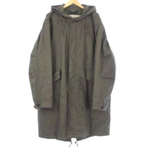 モッズコート 裏チェック 無地 コットン 99Q5652 カーキ グリーン XXL