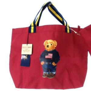 ポロベア ショッピングトートバッグ エコバッグ ポーチ付き ボルドー