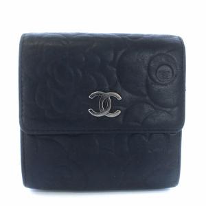 三つ折り財布 ウォレット ミニ ココマーク ダブルホック レザー ロゴ