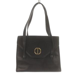 ヴィンテージ ハンドバッグ レザー CDロゴ金具 黒 ブラック（2024/08