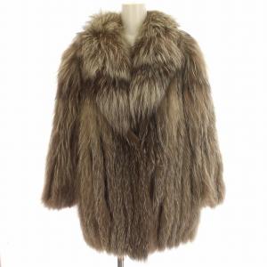 銀サガ 毛皮 シルバーフォックス ファー コート ミドル ハーフ 6号 S
