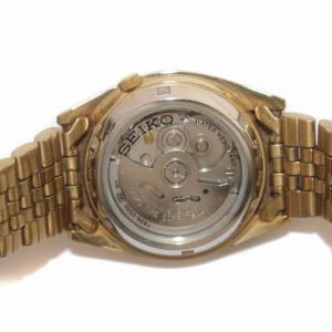 5 腕時計 自動巻き デイデイト 裏スケルトン ゴールド 7S26-0500（2024