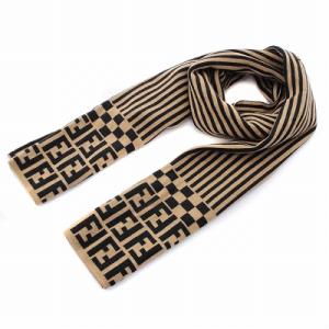 マフラー ストール ズッカ柄 茶 黒（2022/10/12買取） - FENDI