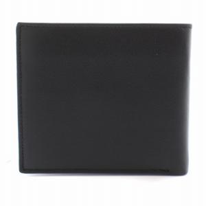 二つ折り 財布 レザー ロゴ 金具 黒 ブラック ゴールドカラー（2023/11