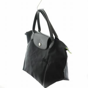 ルプリアージュ S クラブ ハンドバッグ ナイロン ロゴ 刺繍 黒