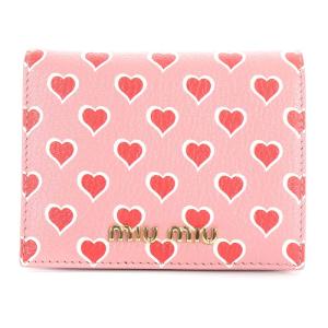 財布 二つ折り ハート柄 レザー ピンク（2022/07/07買取） - miumiu