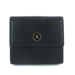 三つ折り財布 ウォレット ミニ ココマーク ダブルホック レザー ロゴ