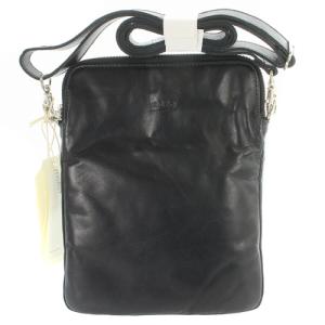 ショルダーバッグ メッセンジャー アニリンレザー 黒 ブラック（2021