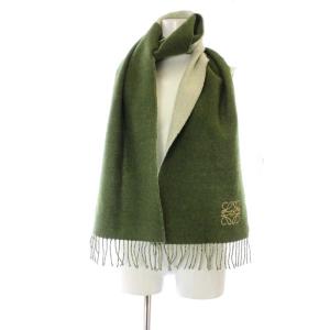 ウィンドースカーフ マフラー アナグラム刺繍 カシミヤ混 フリンジ