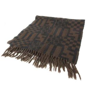 マフラー ストール ズッカ柄 茶 黒（2022/10/12買取） - FENDI