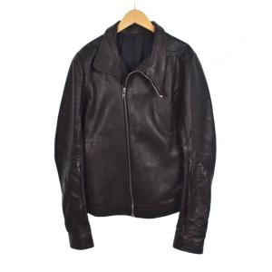 RU17F8762-LGW 17AW Mollino レザージャケット 52 黒（2022/12/08買取