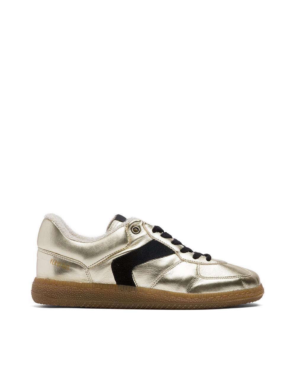 Sneakers Women Lame suede Gold Black | Verbenas