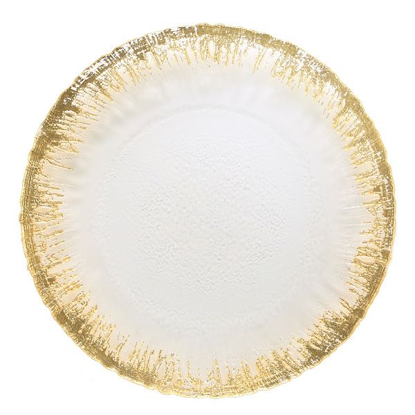 フラッシュ プレート 33cm クリア＆シルバー | Vetro Felice - 幸せの