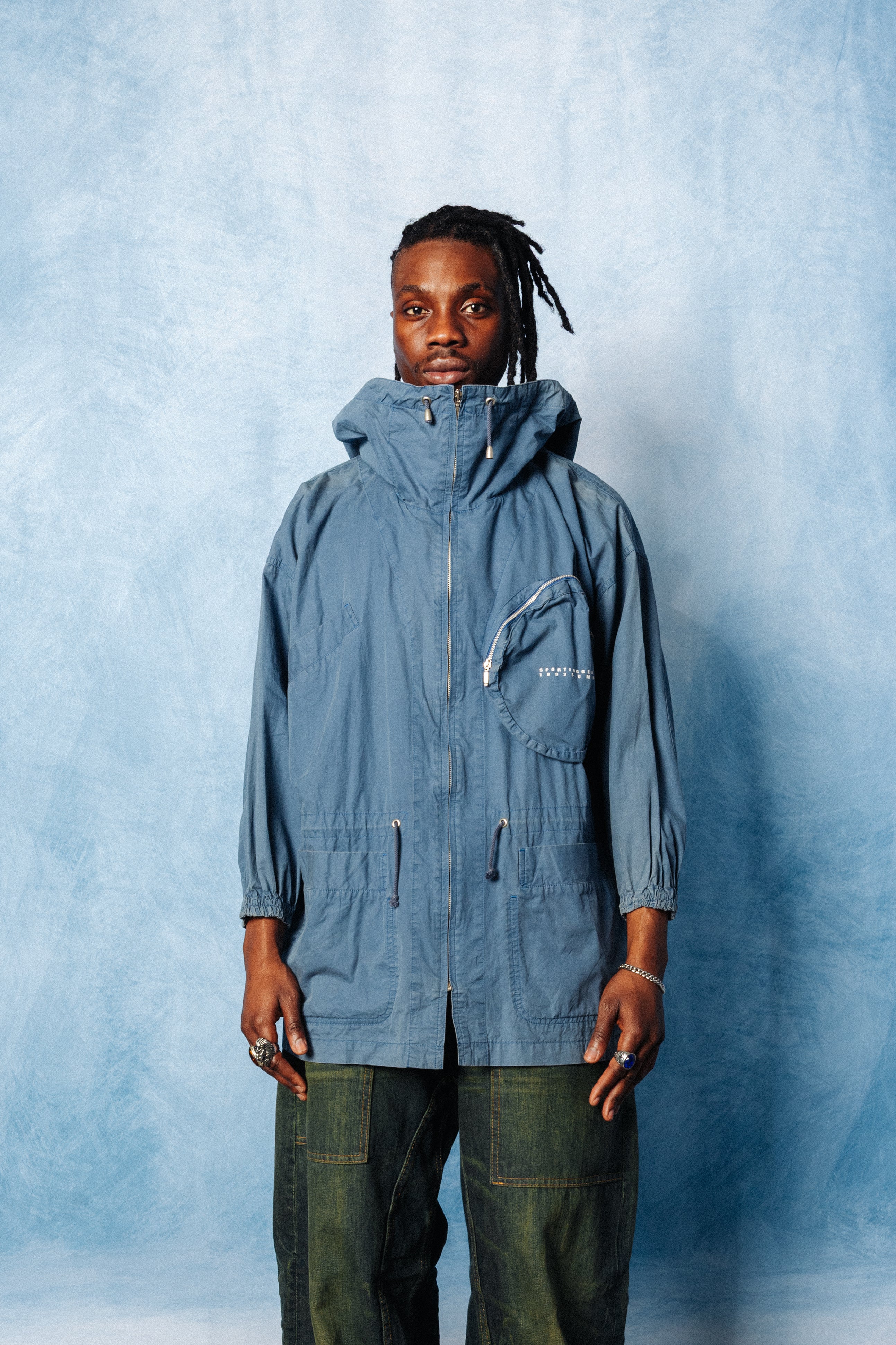 S/S 1993 Hai Sporting Gear Issey Miyake Blue Tech Parka – Vintage
