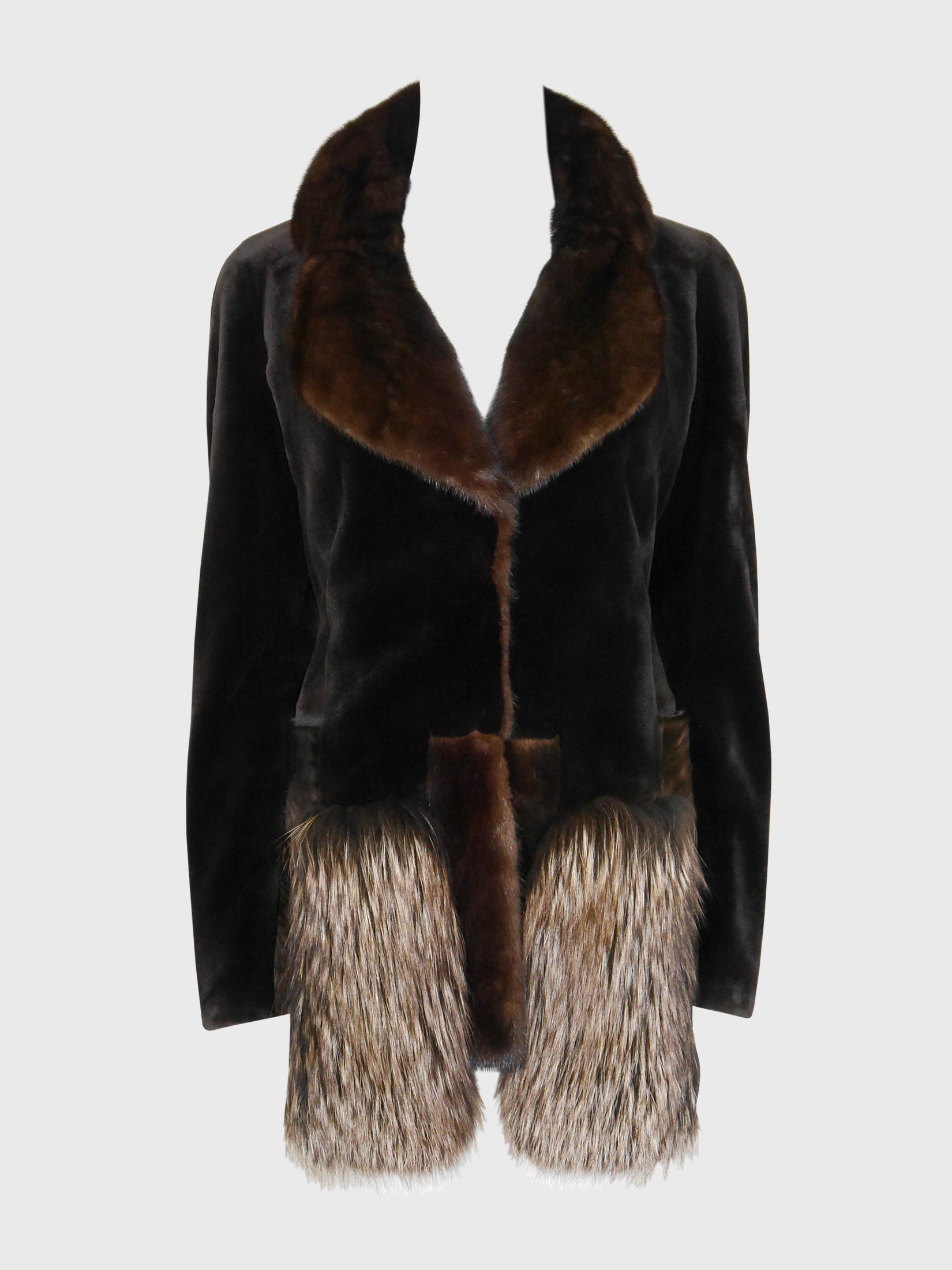 GIANFRANCO FERRÉ 2000s Vintage Sheared Mink Fur Jacket w/ Sculpted