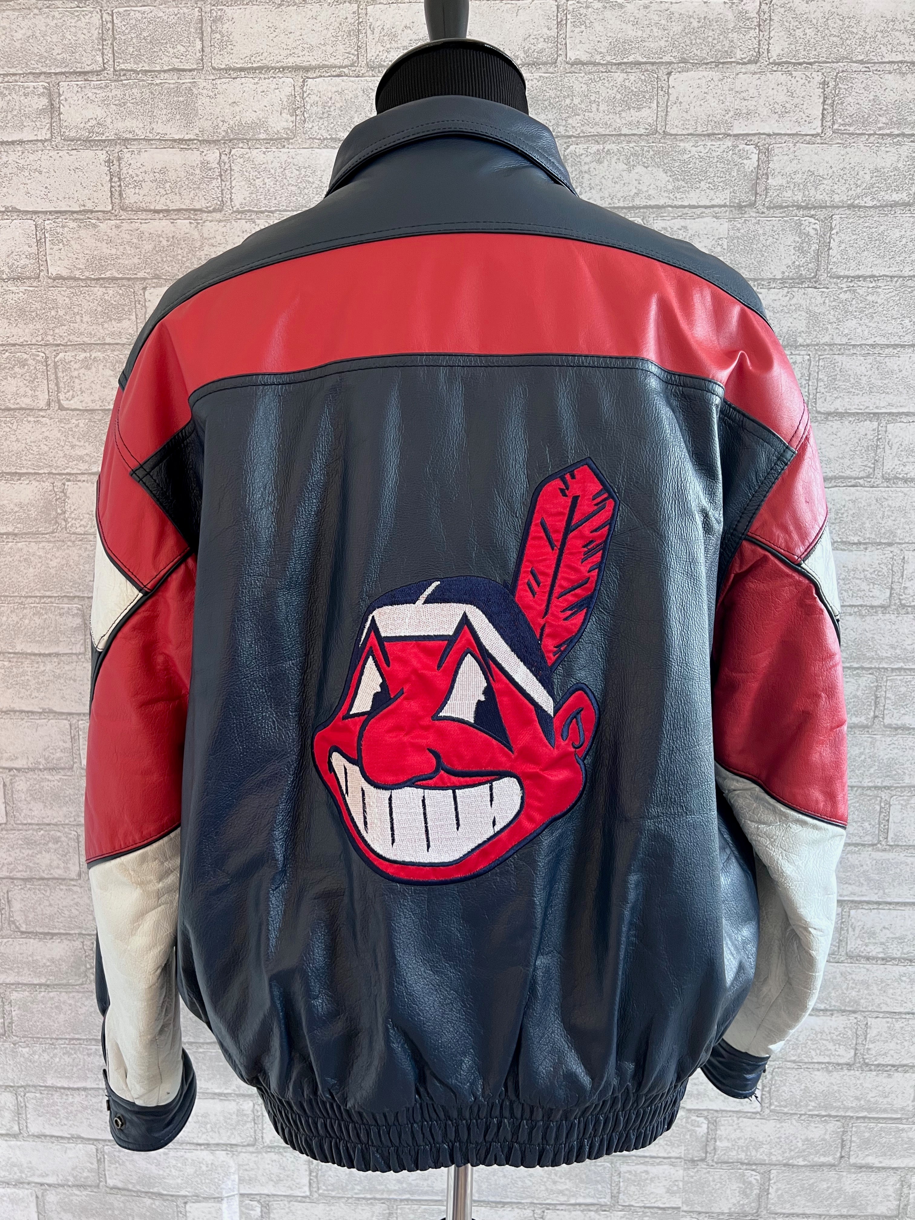 Vintage Blue Wilsons Pro Player Leather Cleveland Indians Jacket