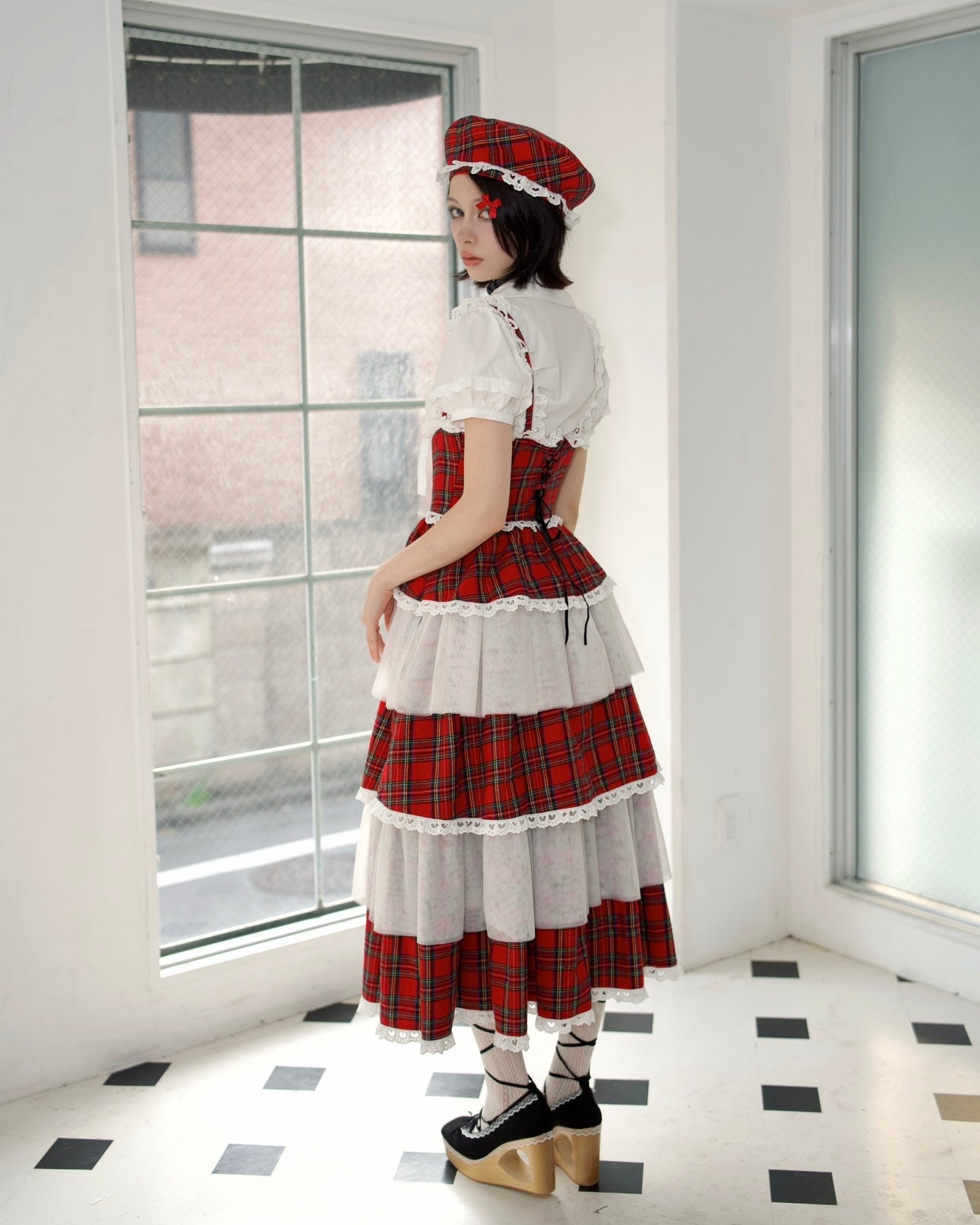 Cascade Corset Skirt RED CHECK – Vina of the Valley