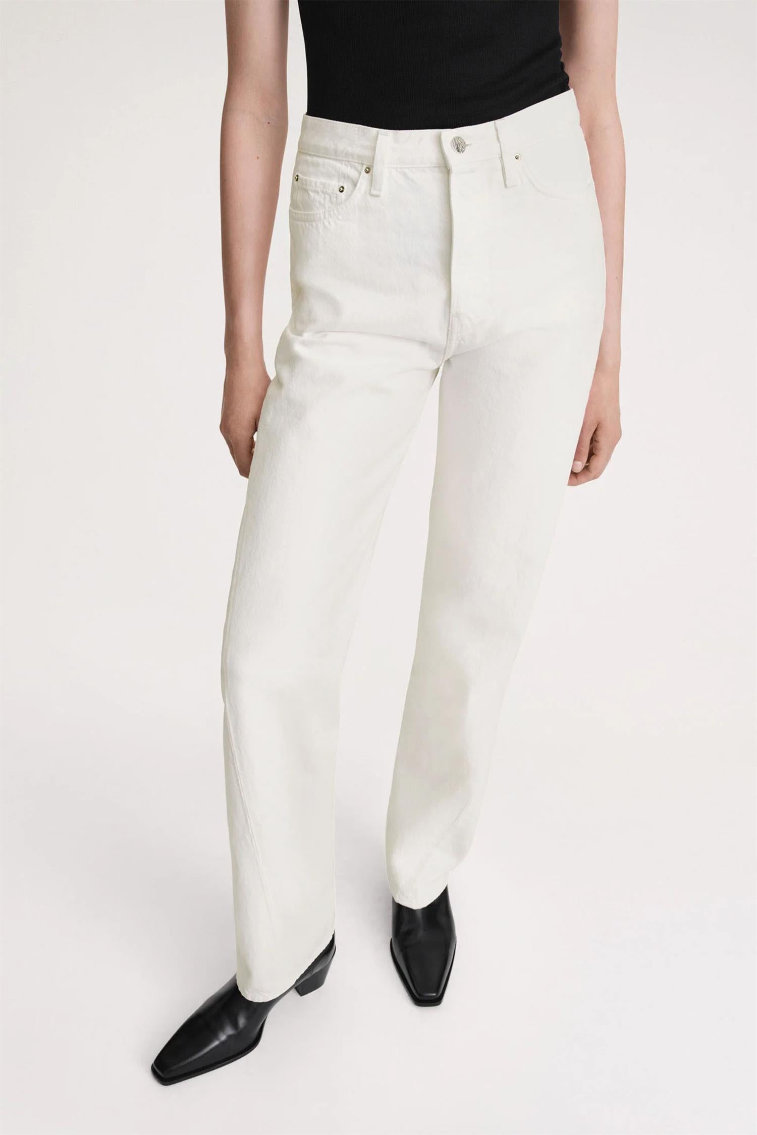 Twisted Seam Denim Full Length Off-White – Vincci