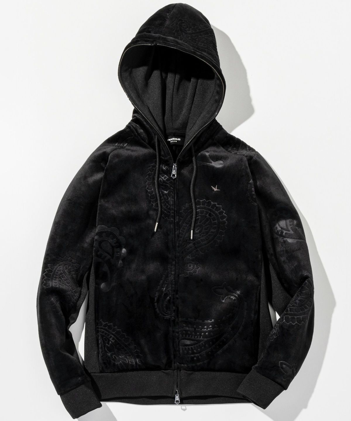 1PIU1UGUALE3 RELAX - ペイズリーベロアジップパーカー | パーカー