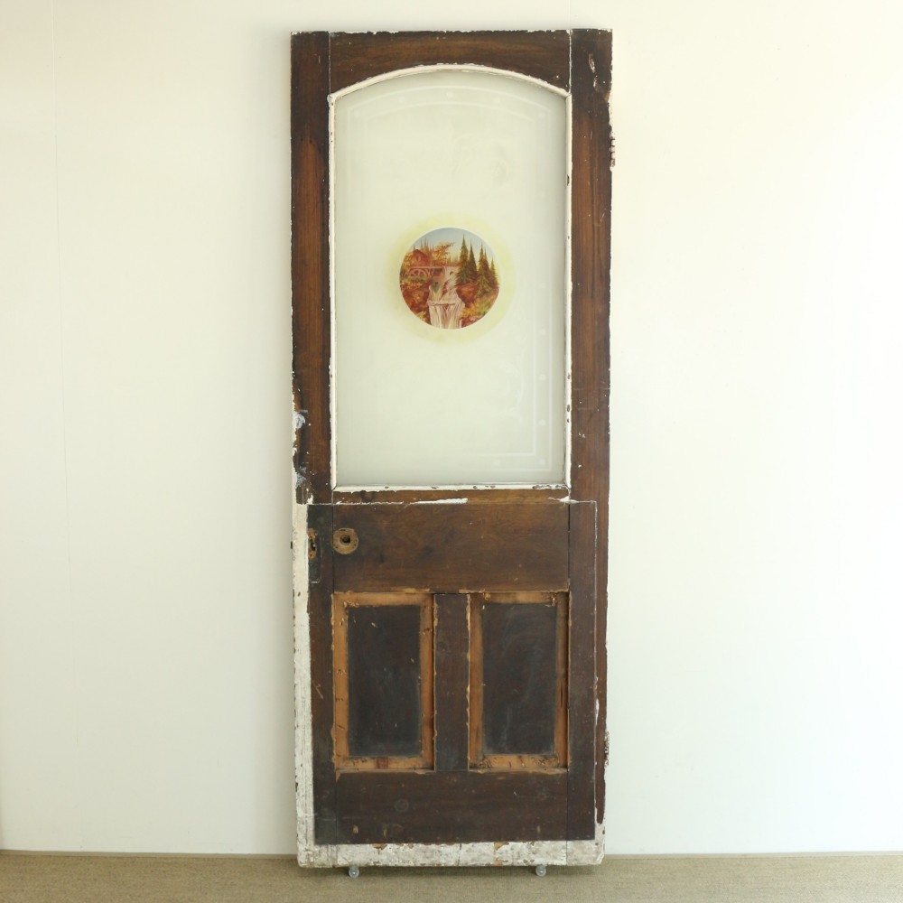 美しい絵画のようなガラスと優美な磨りガラスが魅力♪ アンティーク