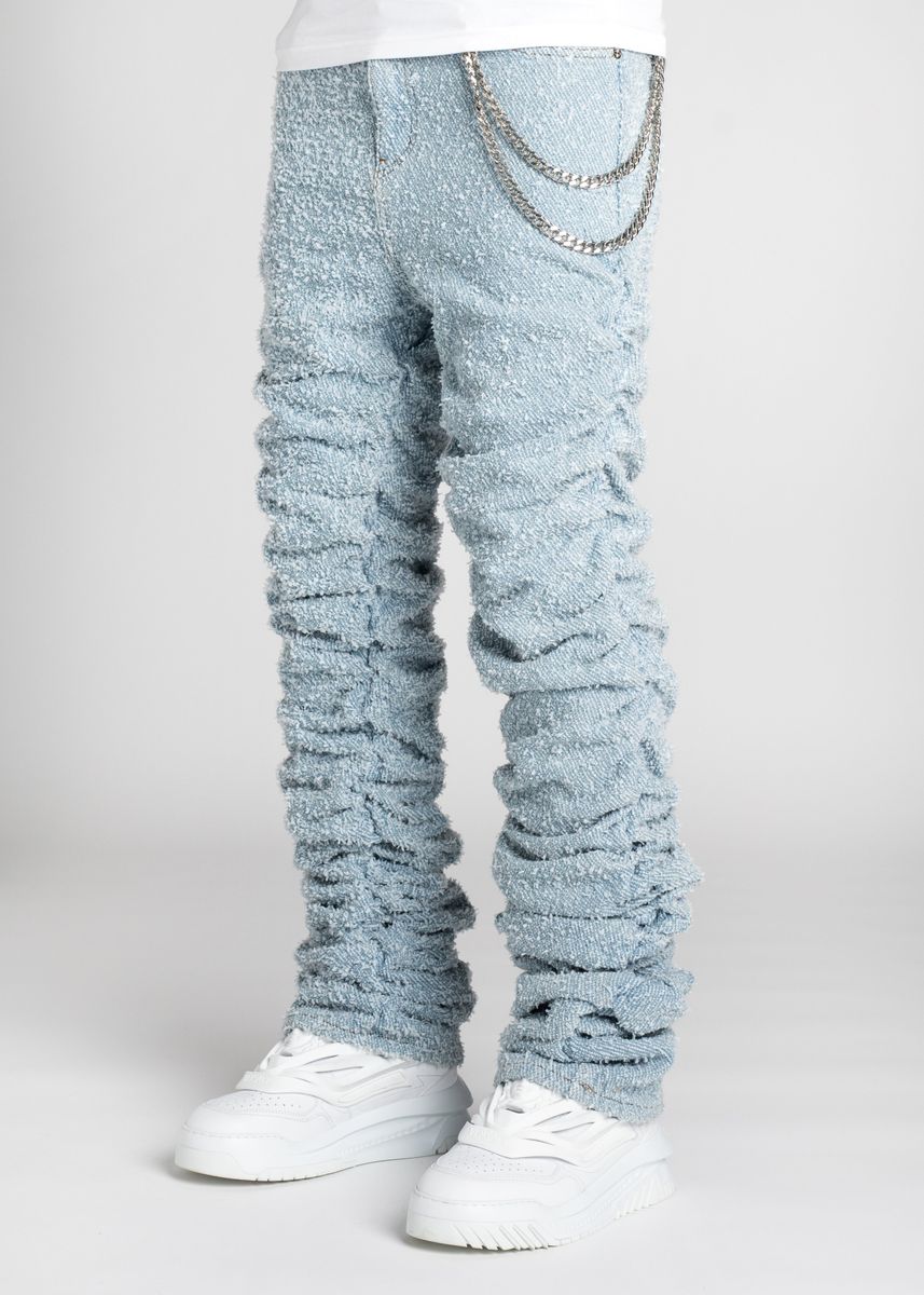 Guapi Sky Blue Super Stacked Denim Jeans – Viper Soles