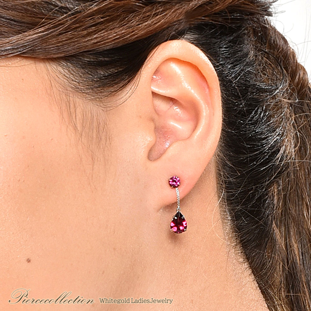 1月誕生石のアクセサリー K18WG ロードライトガーネット 1月の誕生石