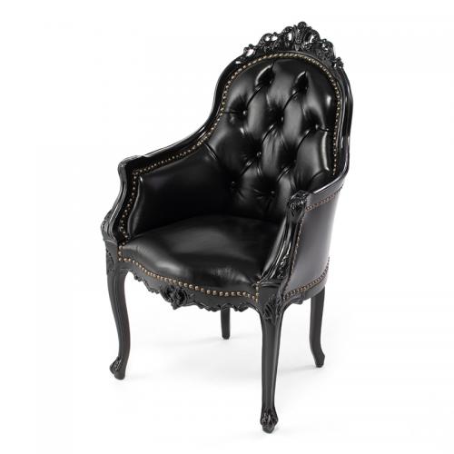 Symphony シンフォニー アームチェア 椅子 猫脚 ブラック 本革 6093-N